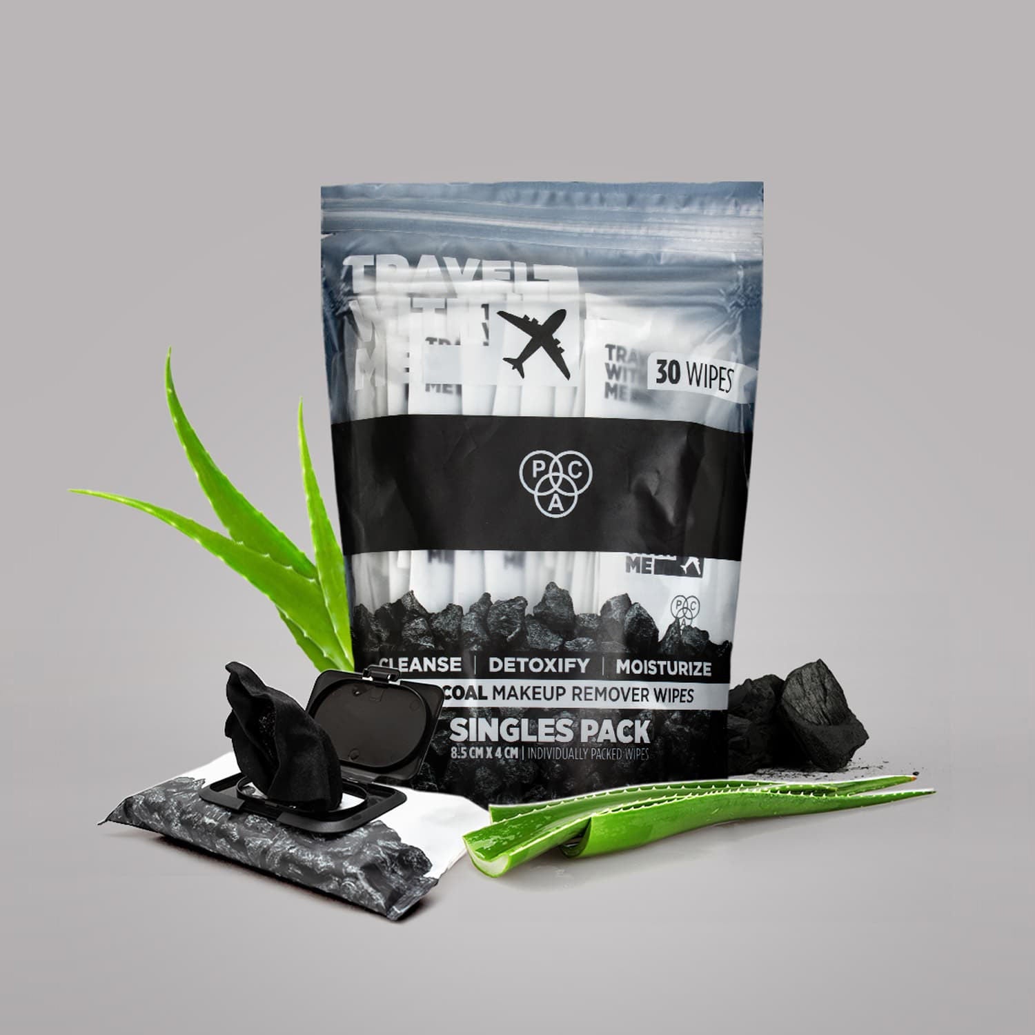 PAC Travel With Me Charcoal Wipes