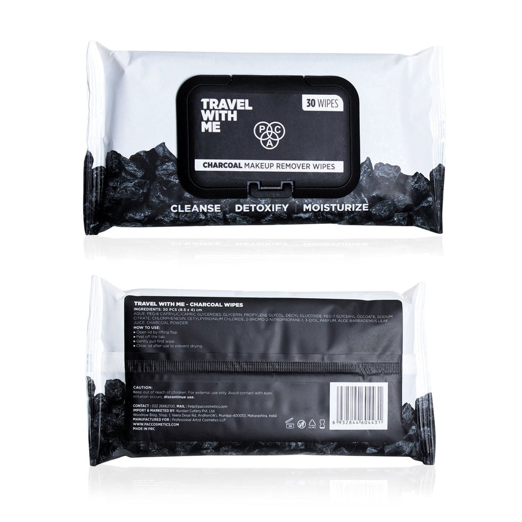 PAC Travel With Me Charcoal Wipes