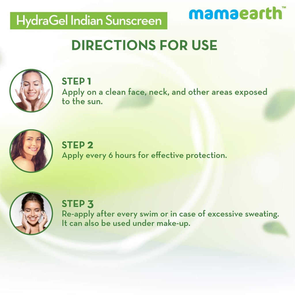 Mamaearth HydraGel Indian Sunscreen SPF 50, with Aloe Vera & Raspberry for Tan Protection