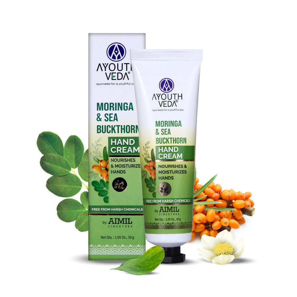 Ayouthveda Moringa & Sea Buckthorn Hand Cream with Vitamin C to Nourish & Protect Dry Hands