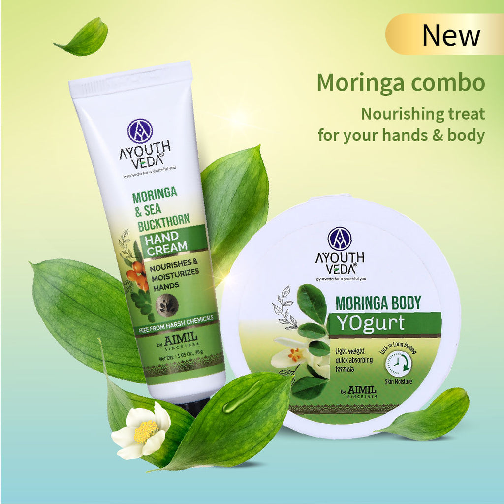 Ayouthveda Moringa & Sea Buckthorn Hand Cream with Vitamin C to Nourish & Protect Dry Hands