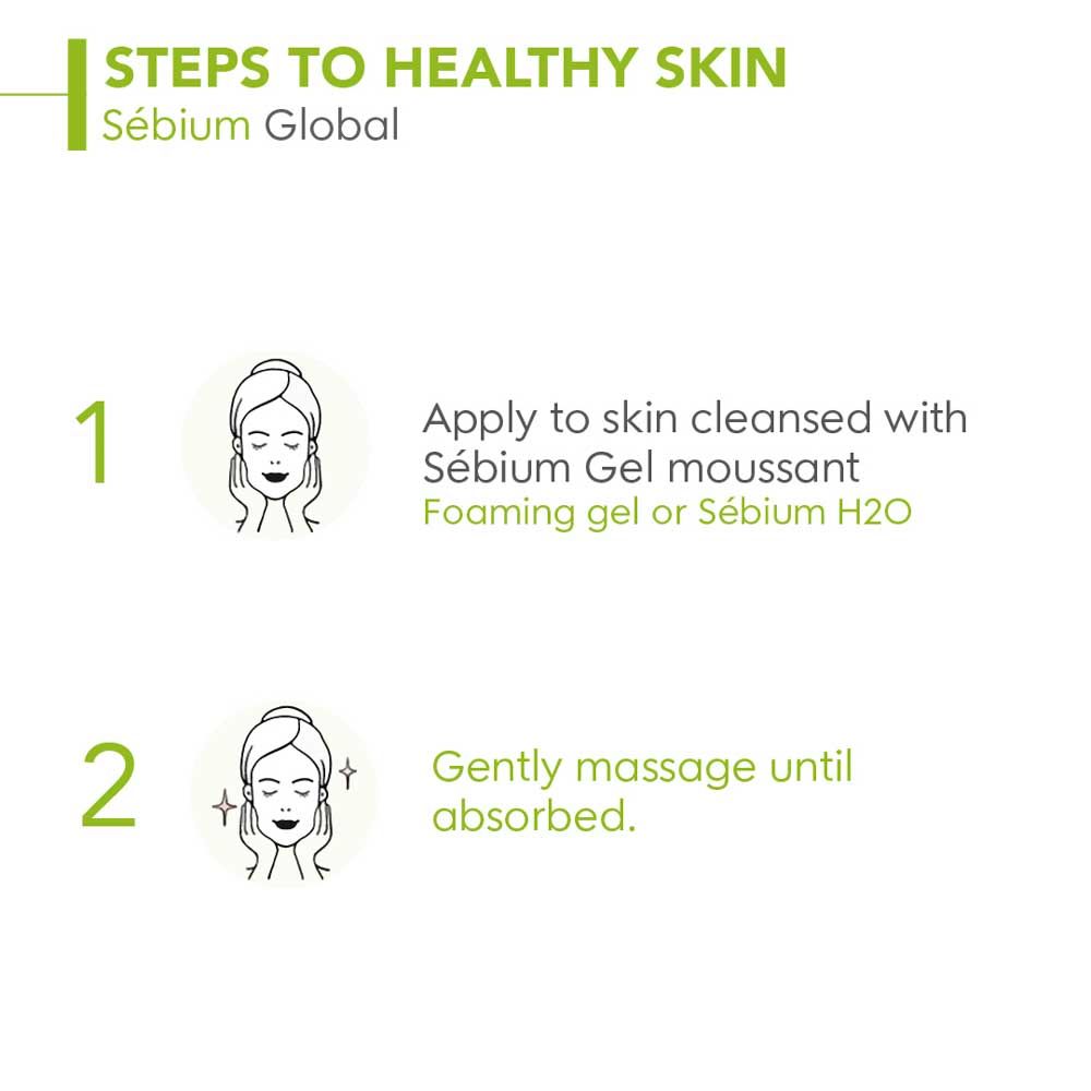 Bioderma Sebium Global Moisturizer For Oily Acne-Prone Skin - Reduces Spots & Blackheads