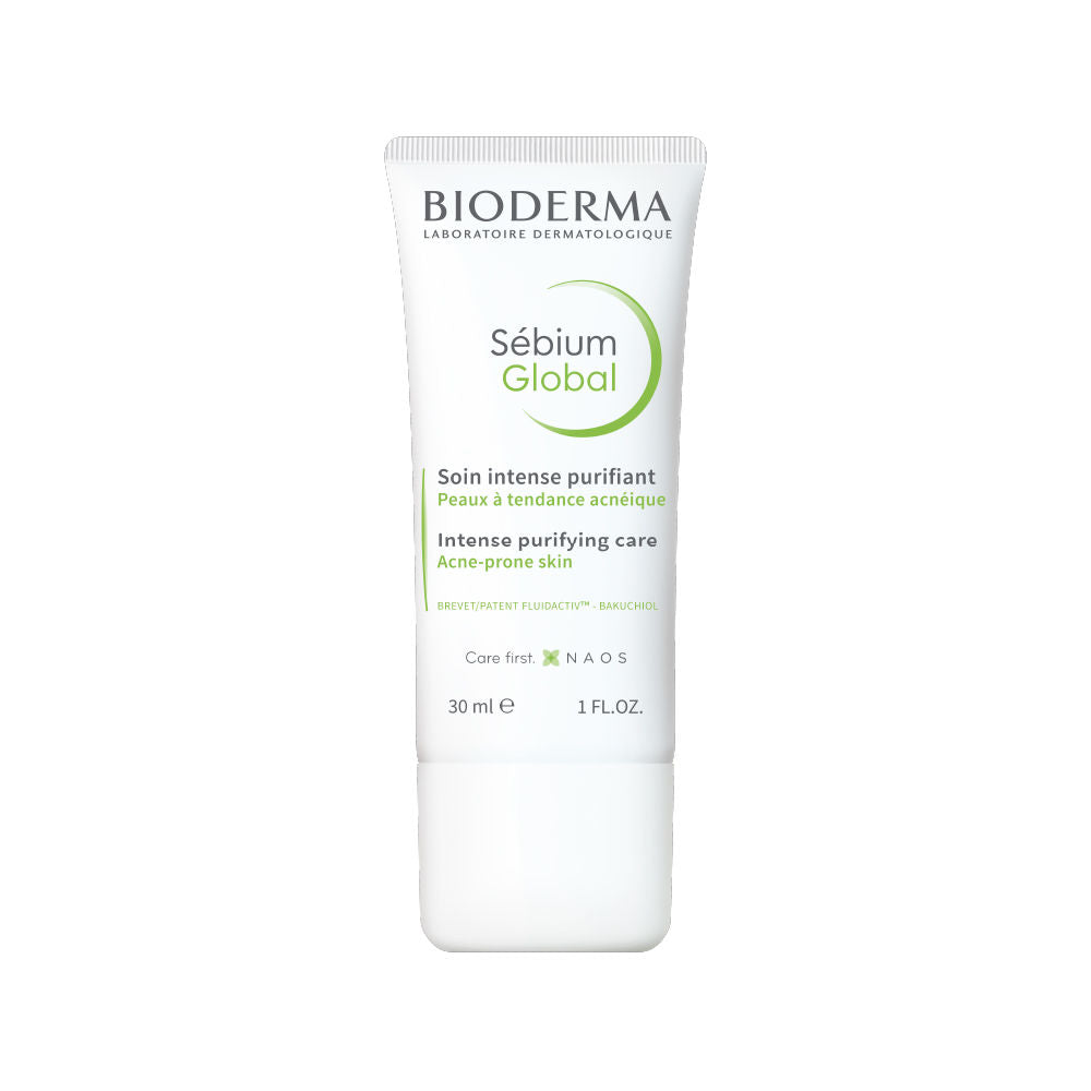 Bioderma Sebium Global Moisturizer For Oily Acne-Prone Skin - Reduces Spots & Blackheads