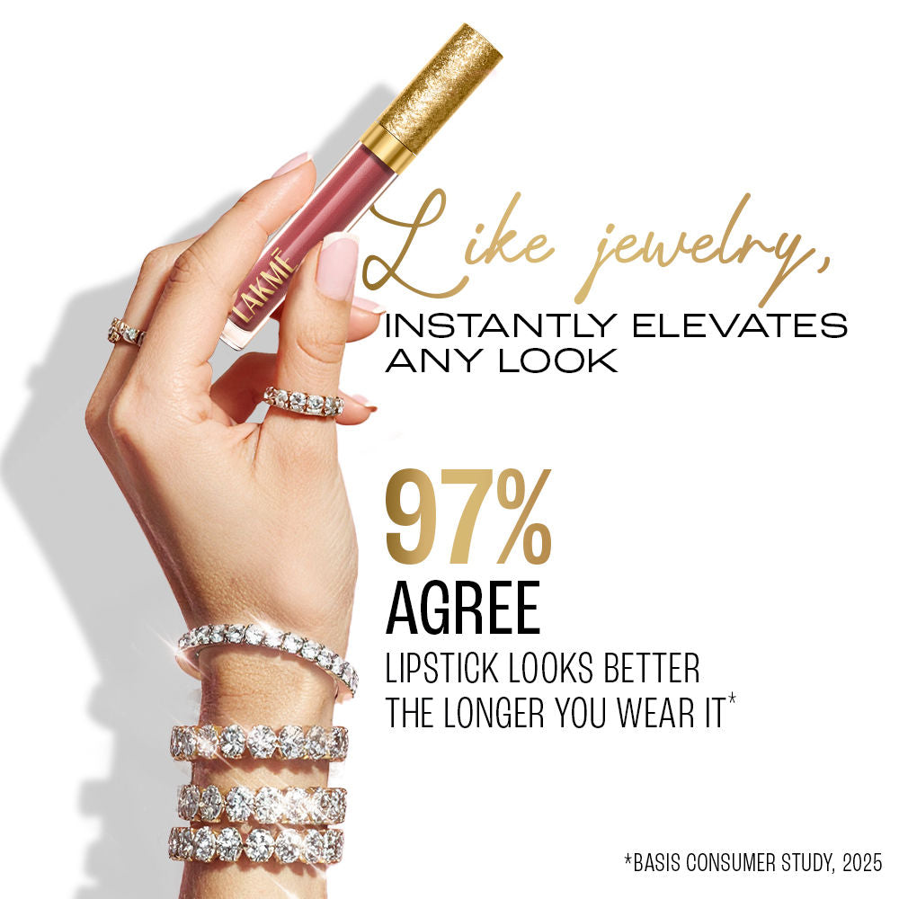 Lakme Be-Jewel Shimmer Lip Liquid with Ceramides, Luminous Matte Finish