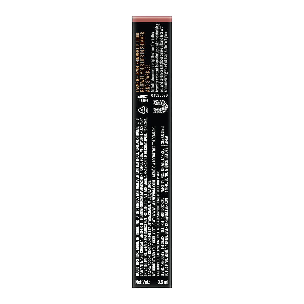 Lakme Be-Jewel Shimmer Lip Liquid with Ceramides, Luminous Matte Finish