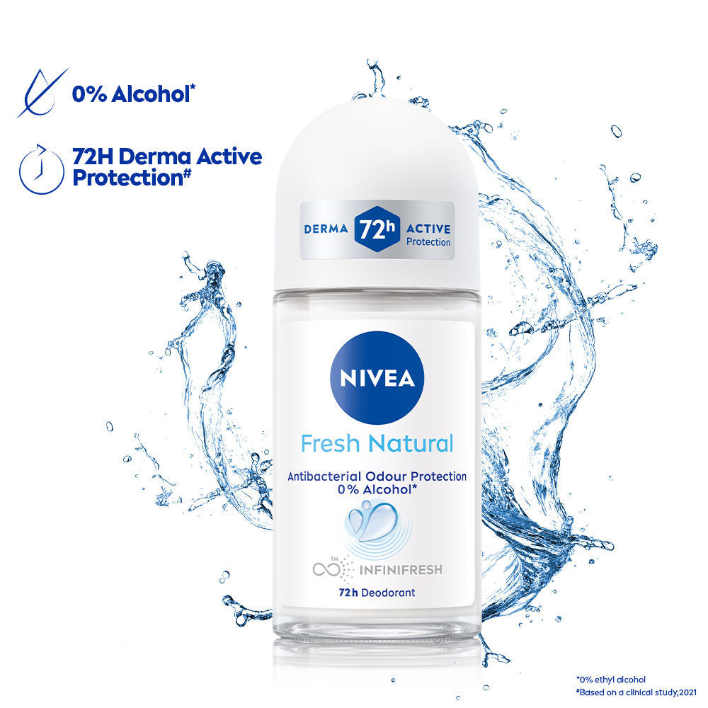 NIVEA Fresh Natural Anti Roll-On Deodorant 72H Protection & Long Lasting