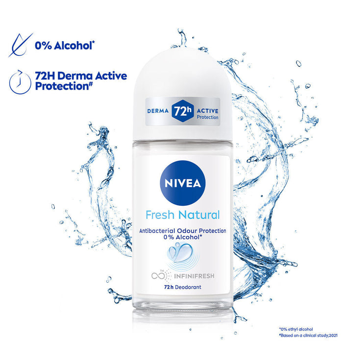 NIVEA Fresh Natural Anti Roll-On Deodorant 72H Protection & Long Lasting
