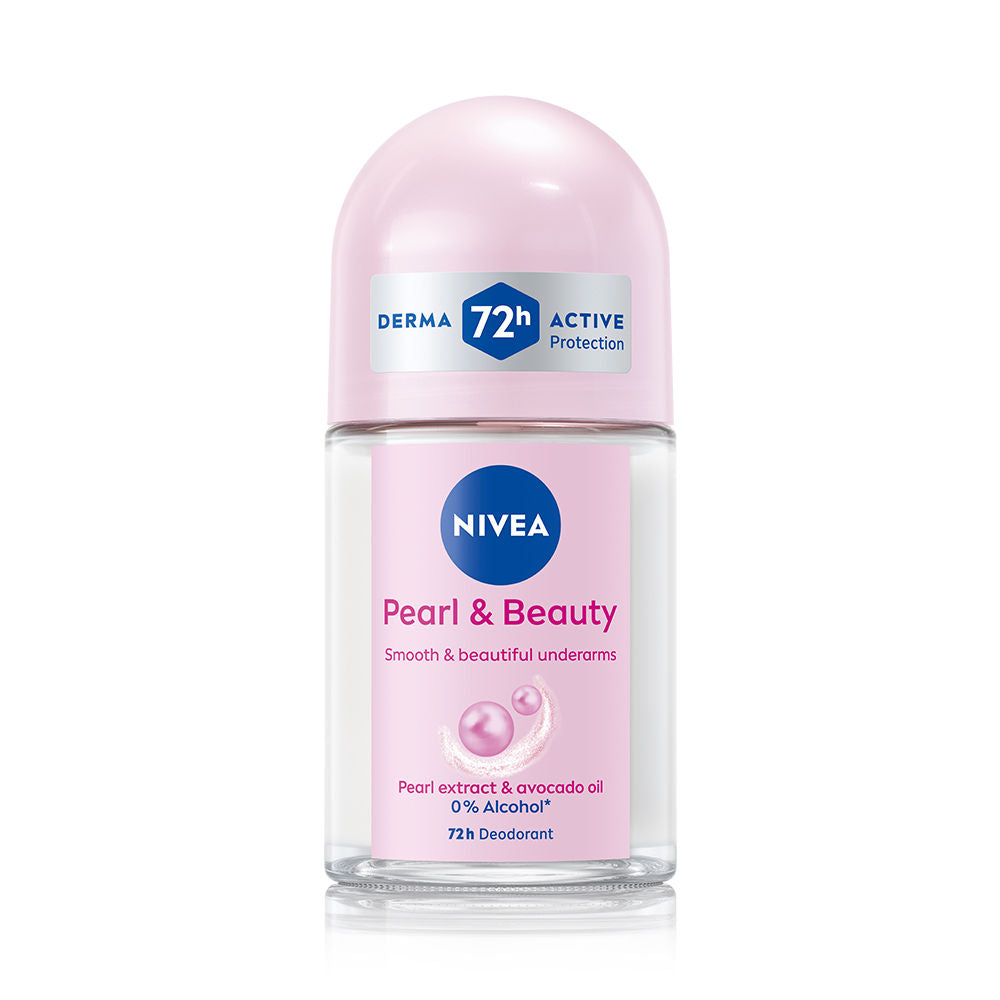 NIVEA 72H Active Protection With Pearl Extract Deo Underarm Roll On - Smooth Skin, Odor Protection