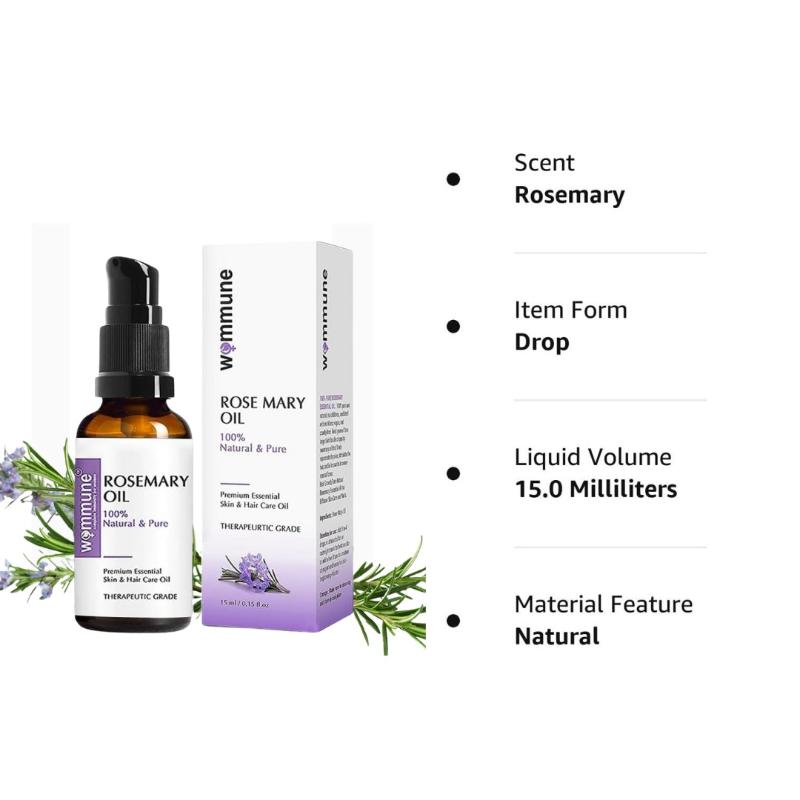 Wommune Rosemary Essential Oil For Skin Care, Hair Growth And Acne Control