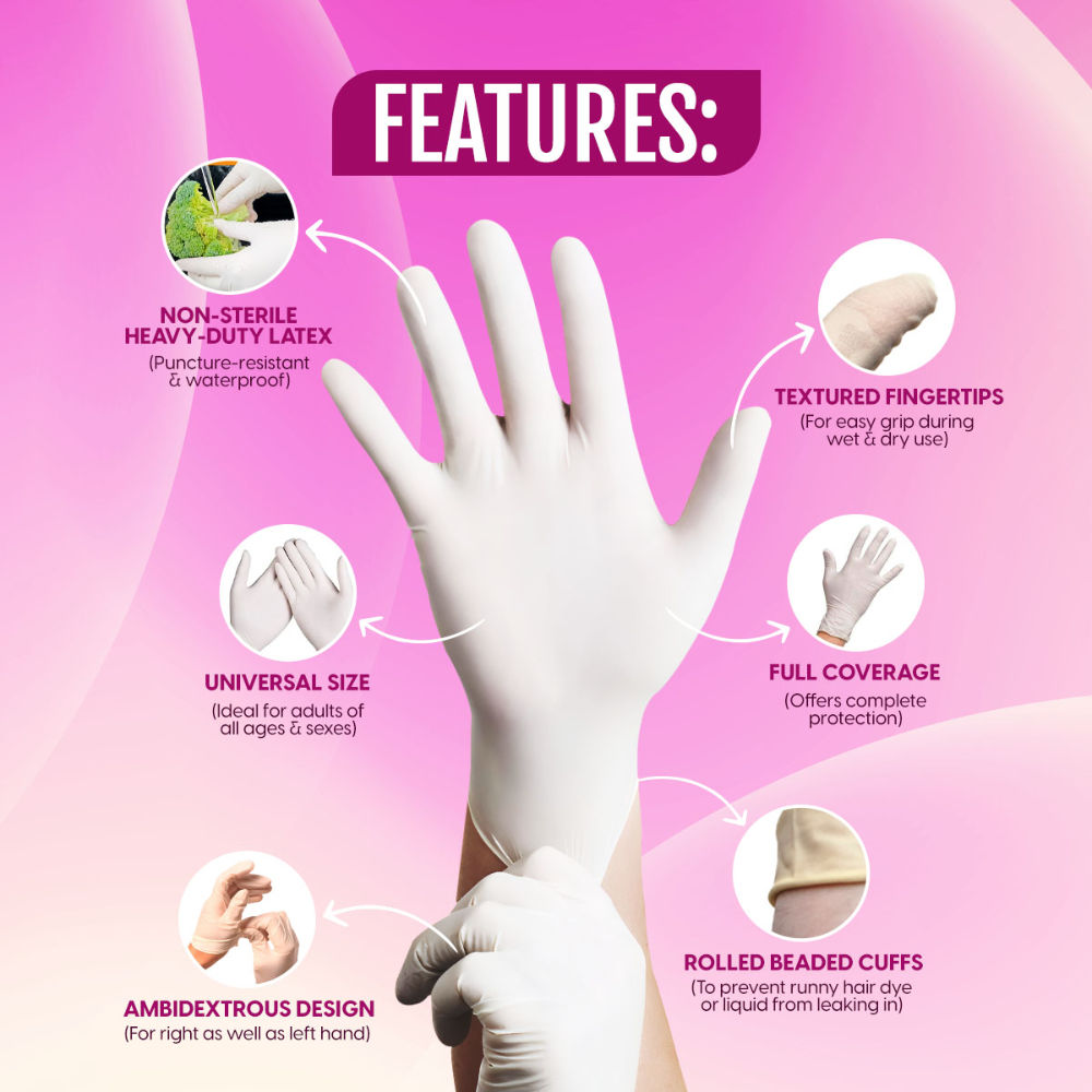 Matra Disposable Latex Gloves For Hair Dyeing & Treatment