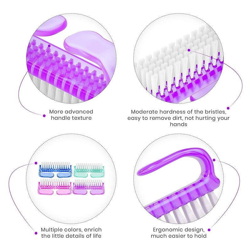 Bronson Professional Handle Grip Nail Brush Fingernail Pedicure Scrub Foot Brush Color May Vary