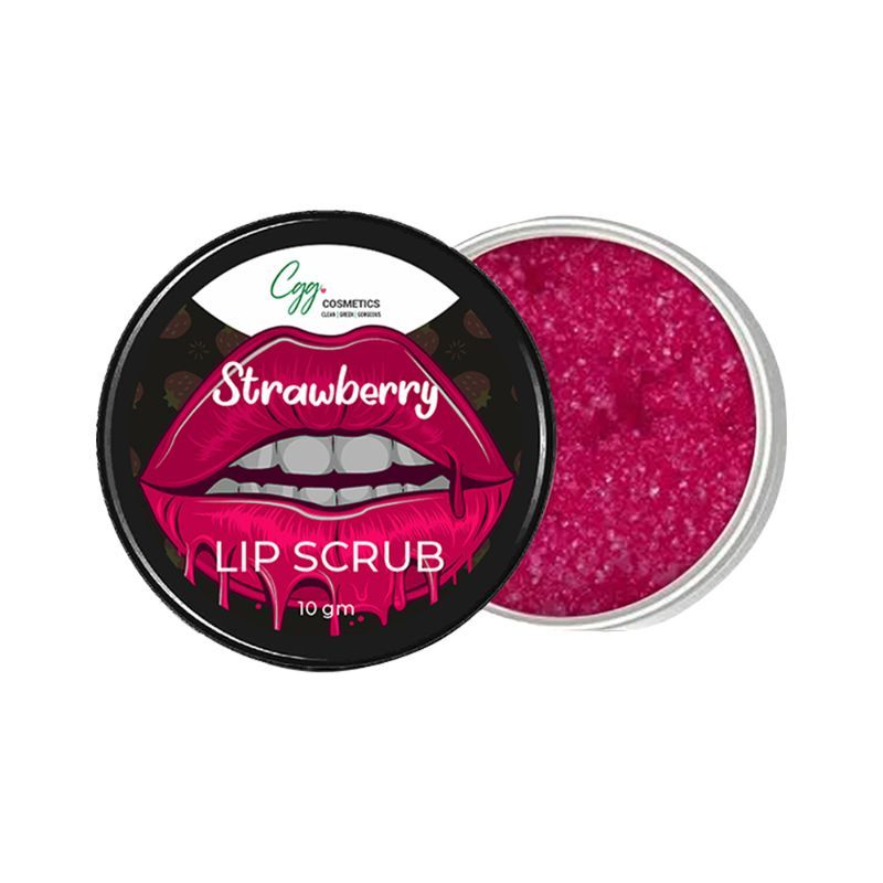 CGG Cosmetics Strawberry Lip Scrub for Chapped & Pigmented Lips - 100% Natural, Vegan