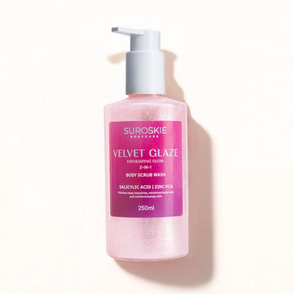 SUROSKIE Velvet Glaze 2 in 1 Body Scrub Wash for Glowing Skin