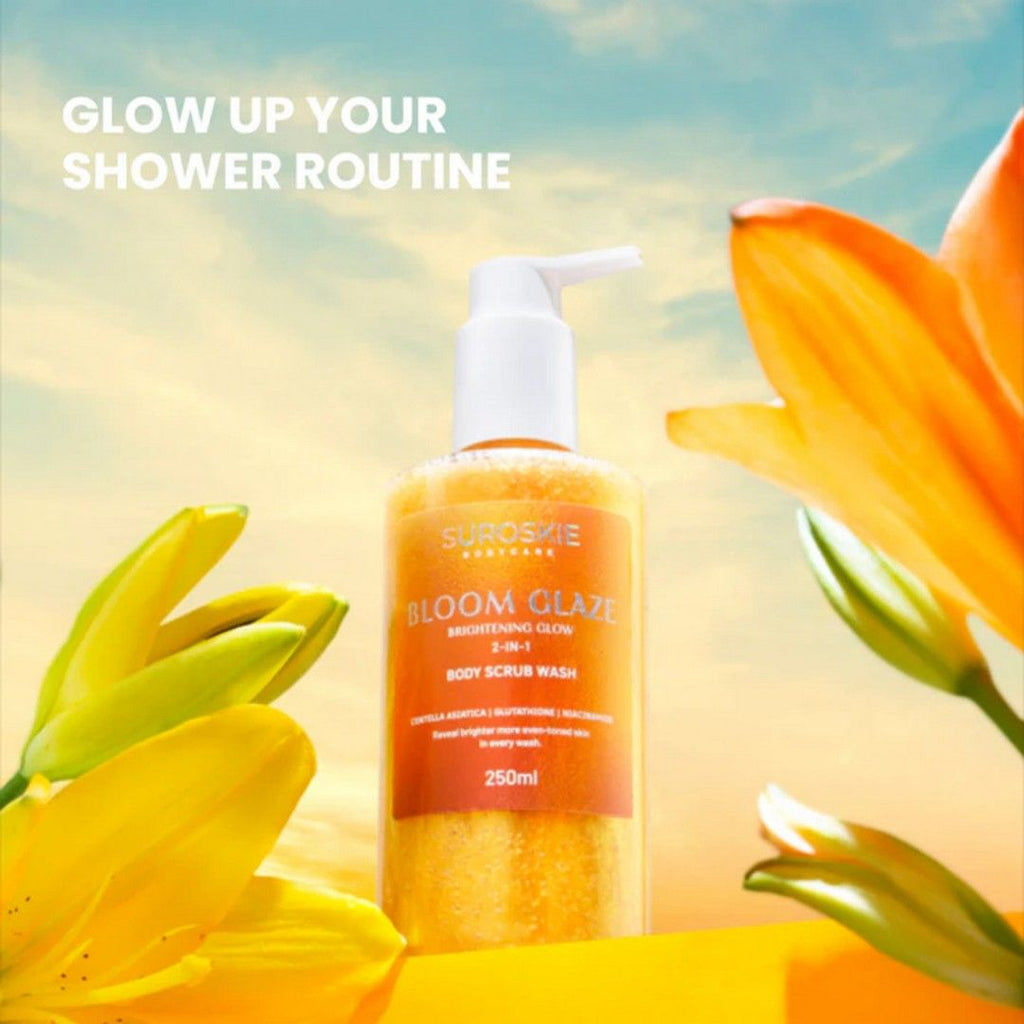 SUROSKIE Bloom Glaze 2 in 1 Body Scrub Wash for Bright Glow
