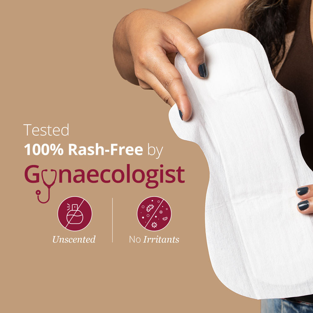 Carmesi Sensitive Sanitary Pads - 10 XL - Certified 100% Rash-Free - With Disposal Bags