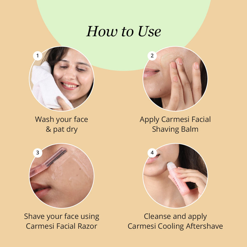 Carmesi Pre-Shave Facial Shaving Balm for Women, No Razor Burn or Cuts
