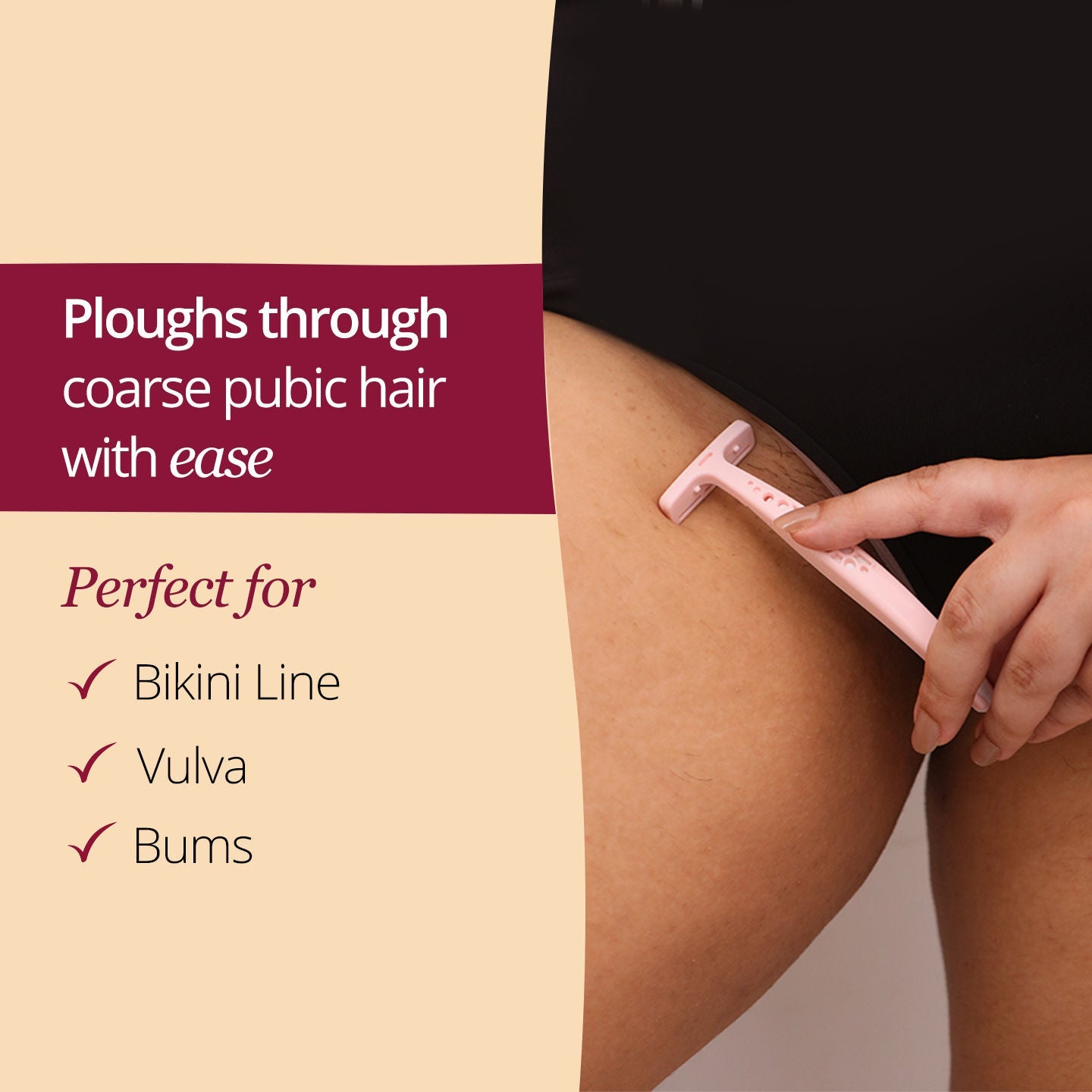 Carmesi Bikini Razor for Women - For Irritation-Free Shaving of Bikini Line - No Cuts - Pack of 1