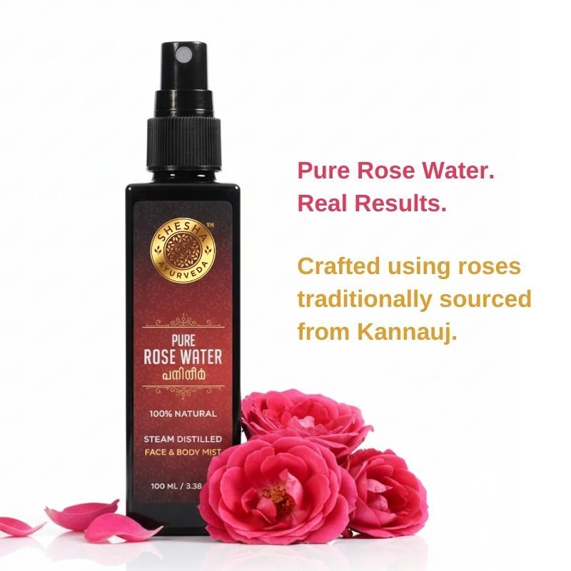 Shesha Ayurveda Pure Rose Water Steam Distilled Pet Bottle