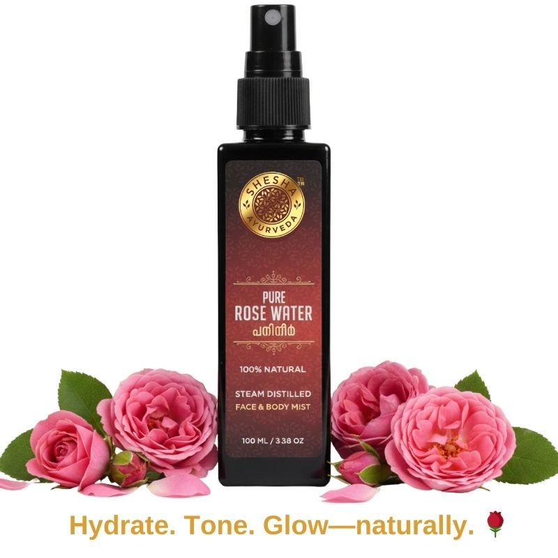 Shesha Ayurveda Pure Rose Water Steam Distilled Pet Bottle