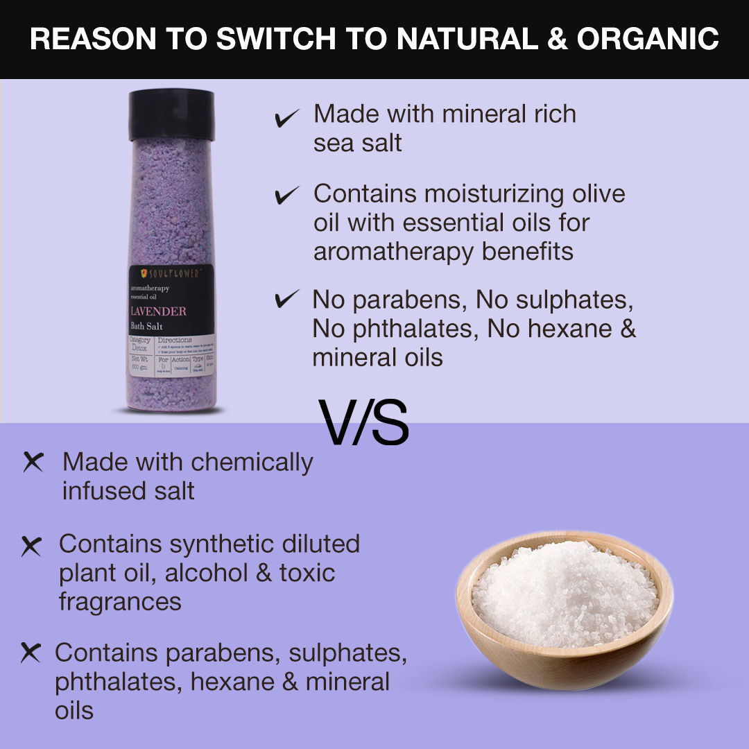 Soulflower Exfoliating Lavender Body Scrub & Epsom Bath Salt, Vitamin E, Olive, Relaxing Muscle Pain