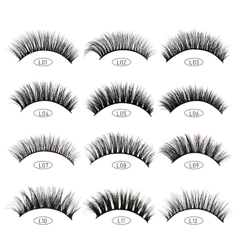 Bronson Professional Eyelash Set 3D False Long And Natural Eye Makeup 10 Pairs - L04