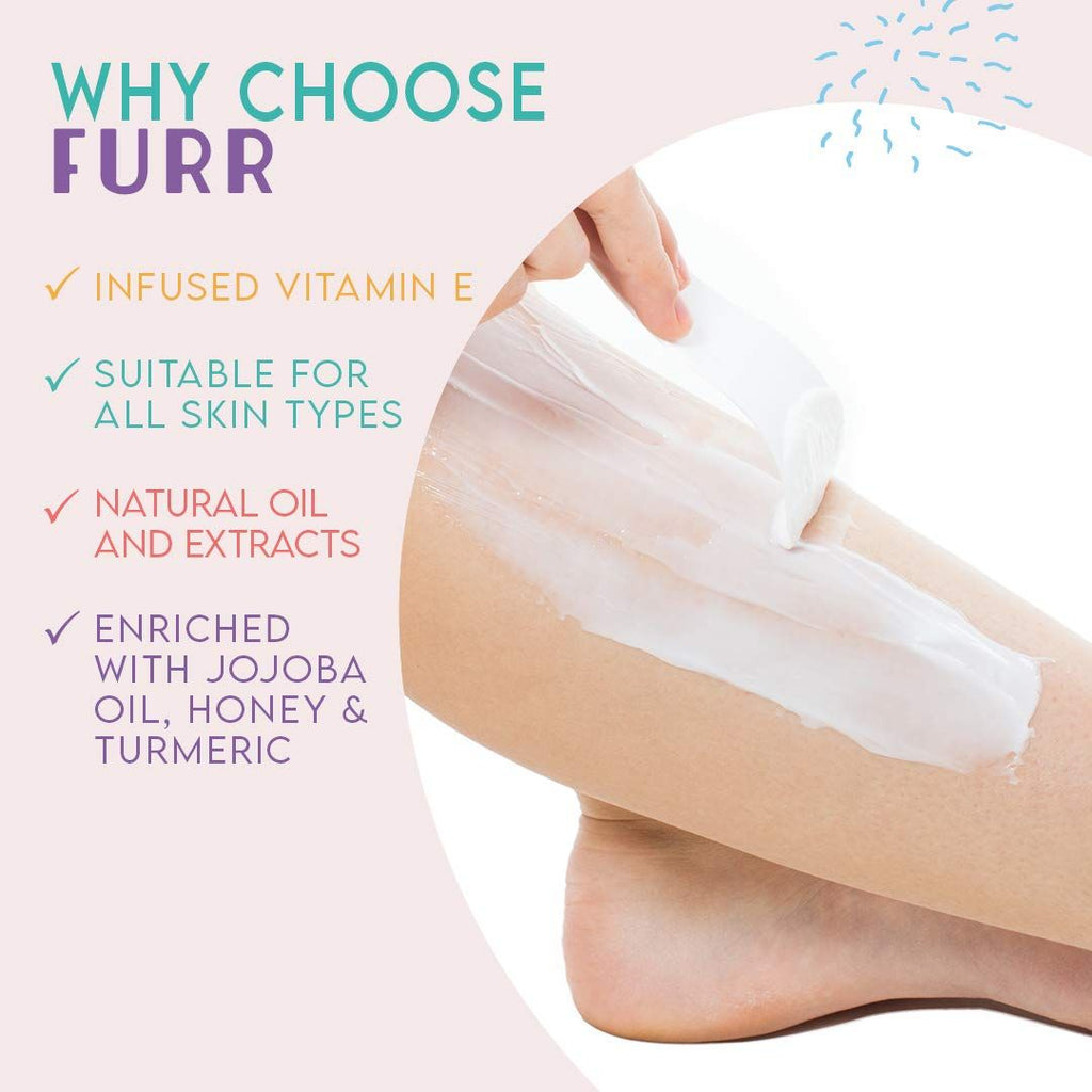 FURR Natural Hair Removal Cream 100g with Vitamin-E Turmeric Jojoba Oil Count 1