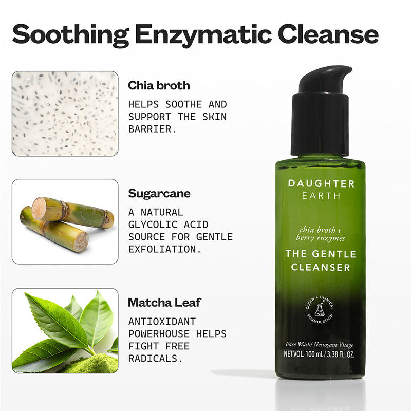 Daughter Earth Face Wash Gentle Cleanser With Chia Ferment & Papaya Enzyme
