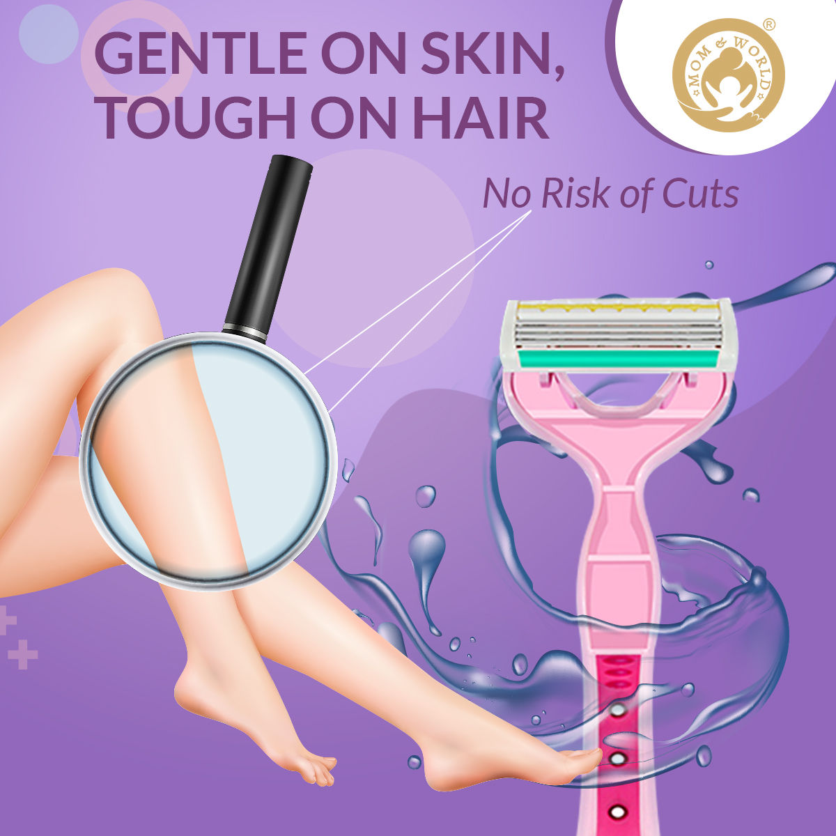 Mom & World Shaverush Full Body Razor With 4 Blades Nano Coating Technology & Lubricating Strip