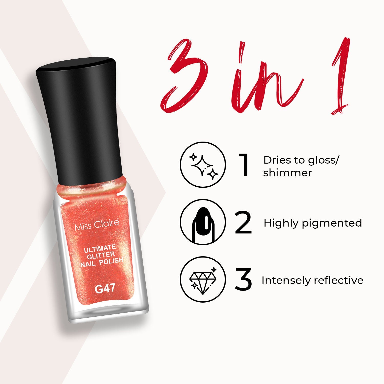 Miss Claire Ultimate Glitter Nail Polish