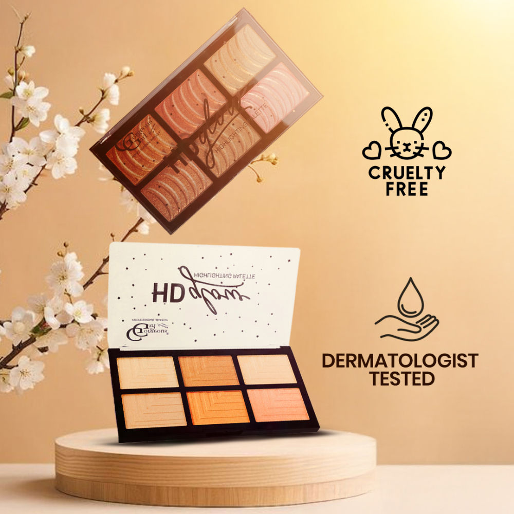 Gorgeous Girl 6 Color HD Glow Highlighter, Highly Pigmented & Blendable