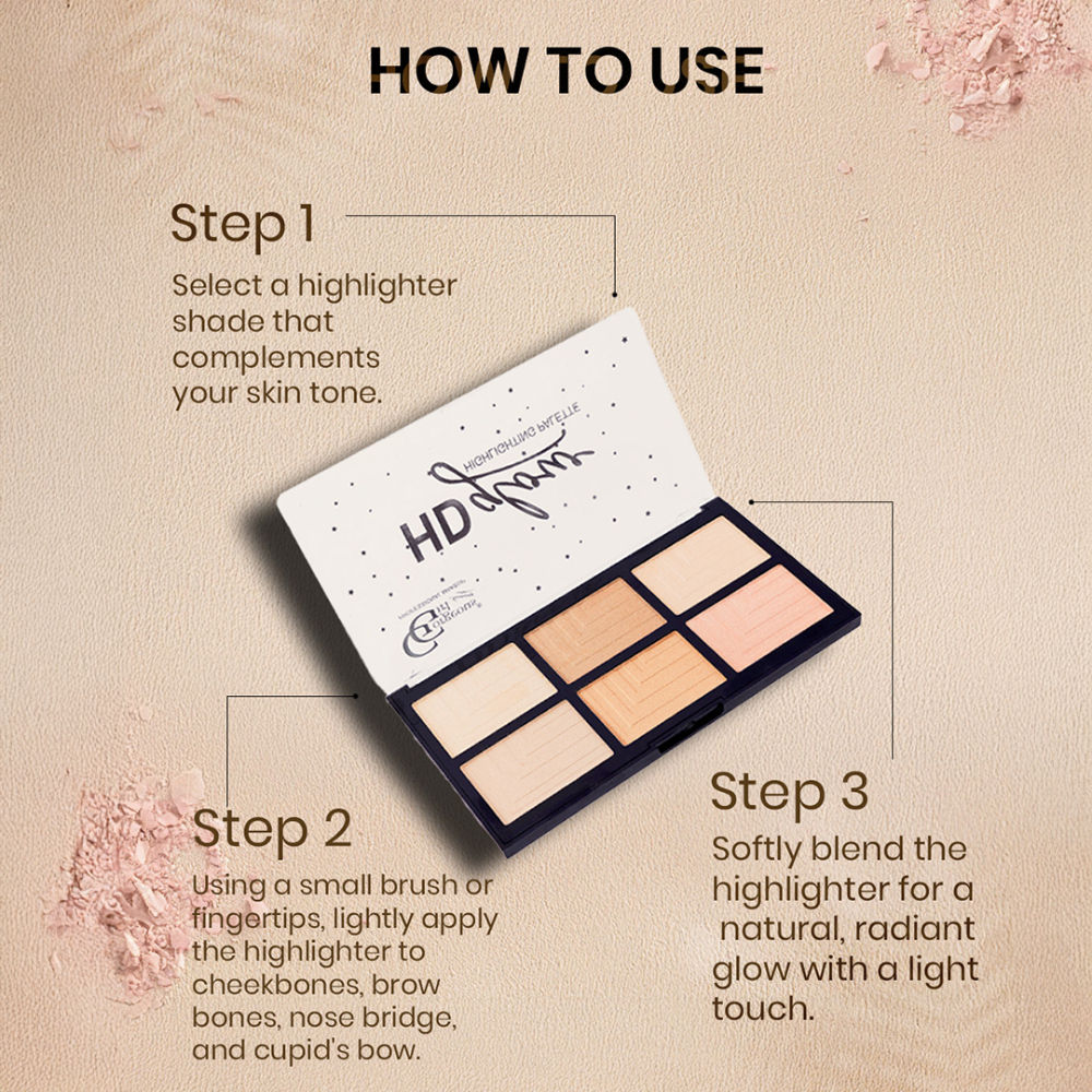 Gorgeous Girl 6 Color HD Glow Highlighter, Highly Pigmented & Blendable