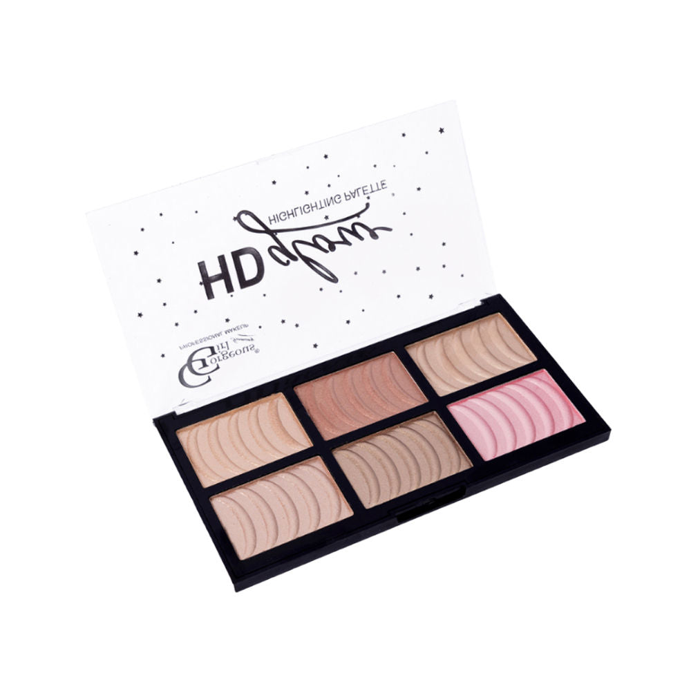 Gorgeous Girl 6 Color HD Glow Highlighter, Highly Pigmented & Blendable