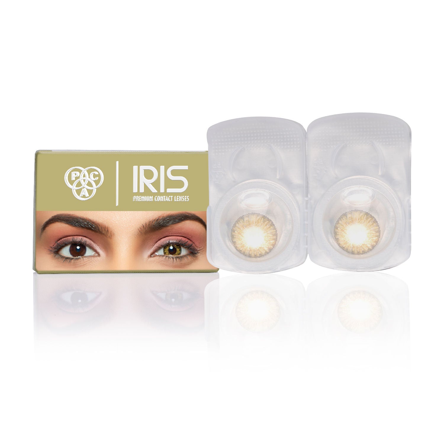 PAC IRIS Premium Contact Lenses Pure Hazel - Comfortable Natural Looking, 1 Day Wear, Non-Irritating