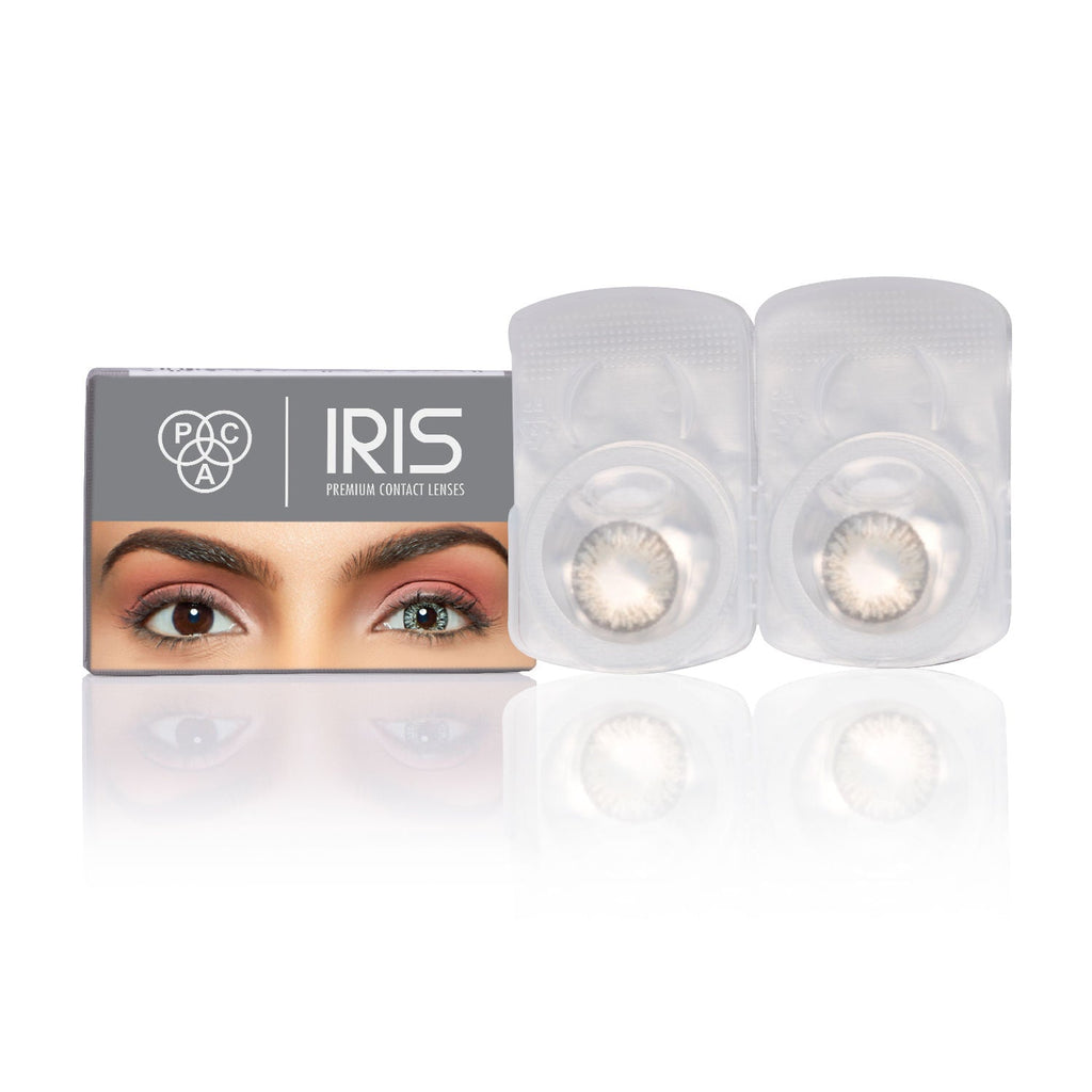 PAC IRIS Premium Contact Lenses Grey - Comfortable Natural Looking, 1 Day Wear, Non-Irritating