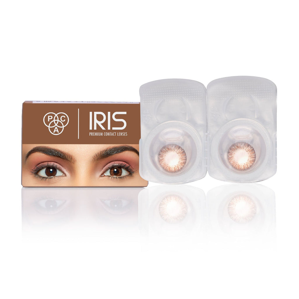 PAC IRIS Premium Contact Lenses Brown - Comfortable Natural Looking, 1 Day Wear, Non-Irritating
