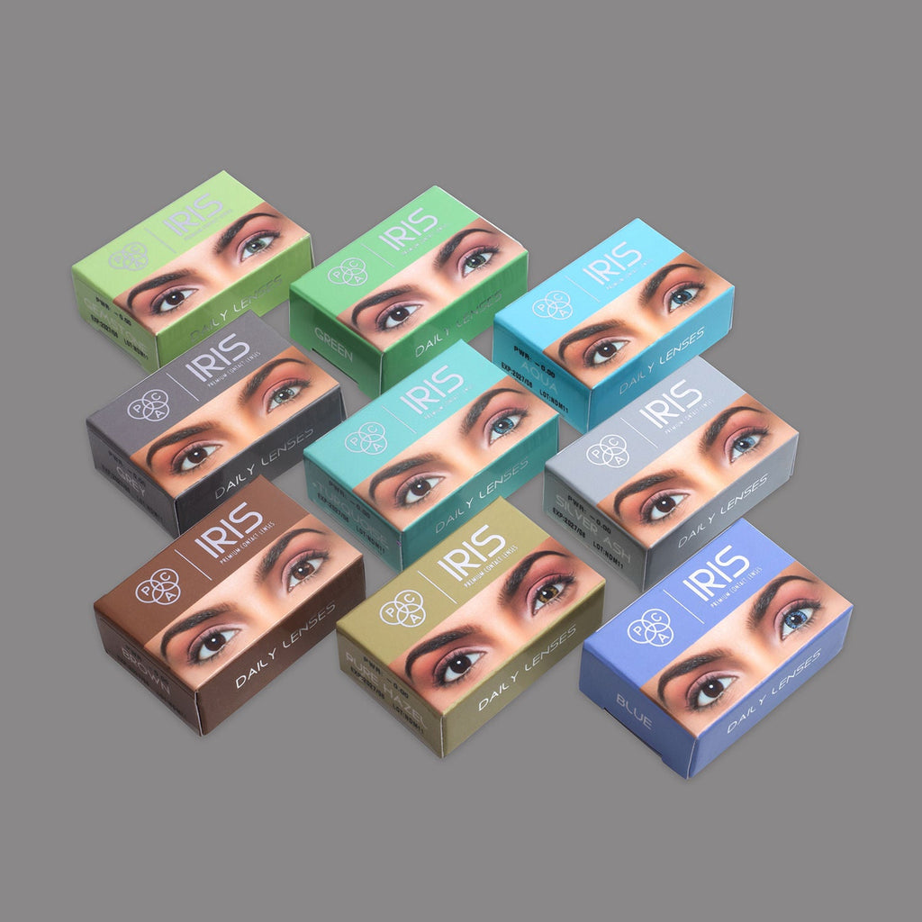 PAC IRIS Premium Contact Lenses Brown - Comfortable Natural Looking, 1 Day Wear, Non-Irritating