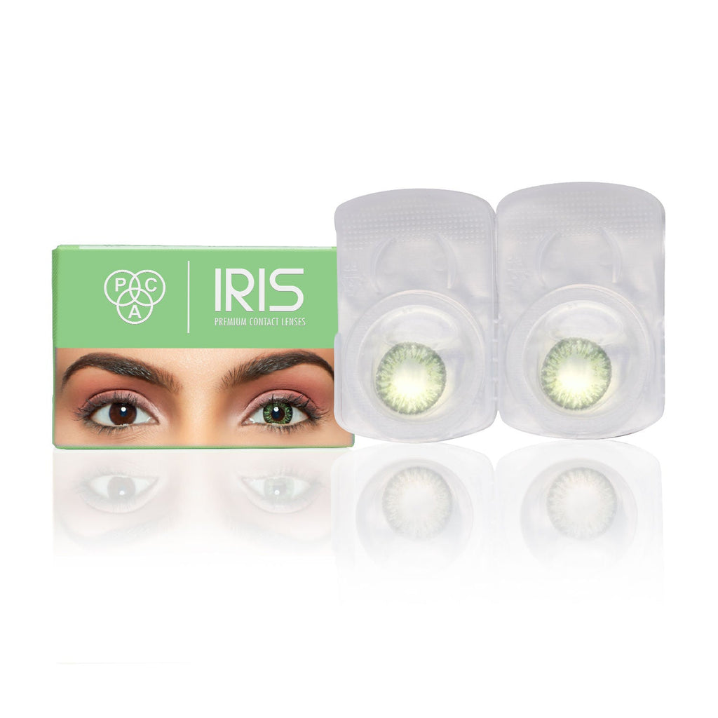 PAC IRIS Premium Contact Lenses Green - Comfortable Natural Looking, 1 Day Wear, Non-Irritating