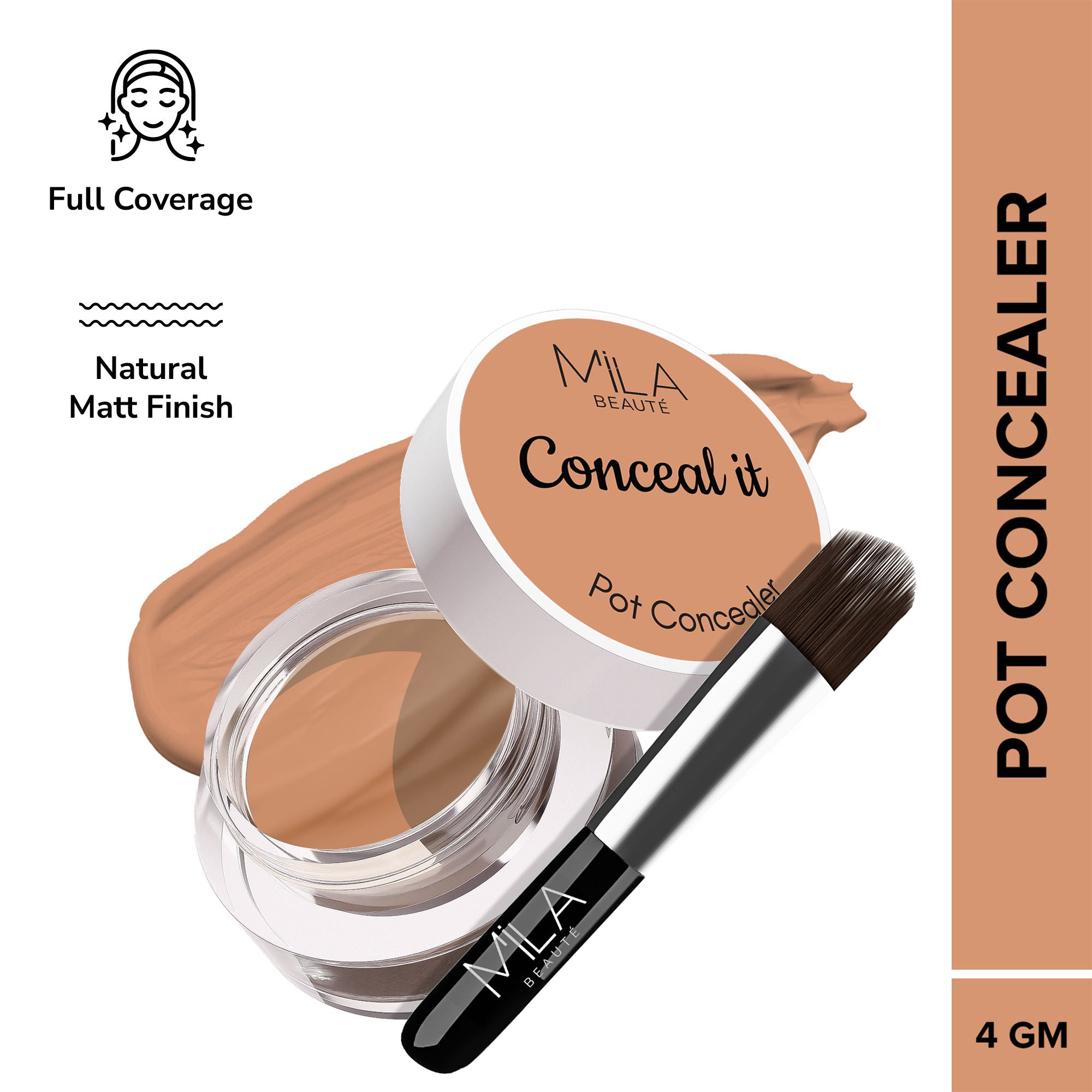 Mila Beauté Conceal It Pot Concealer Creamy Matte Finish with SPF 15