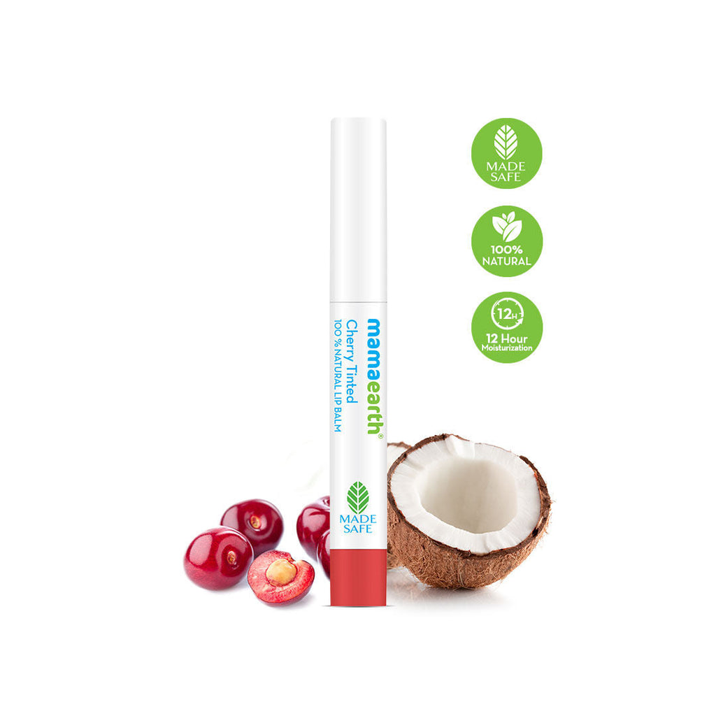 Mamaearth Cherry Tinted Natural Lip Balm for 12 Hour Moisturization and Naturally Red Lips