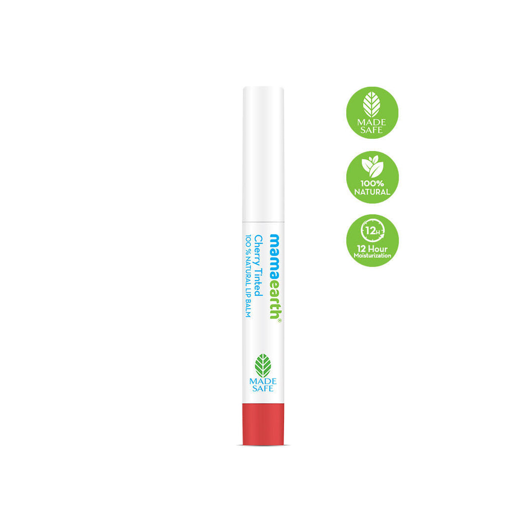 Mamaearth Cherry Tinted Natural Lip Balm for 12 Hour Moisturization and Naturally Red Lips