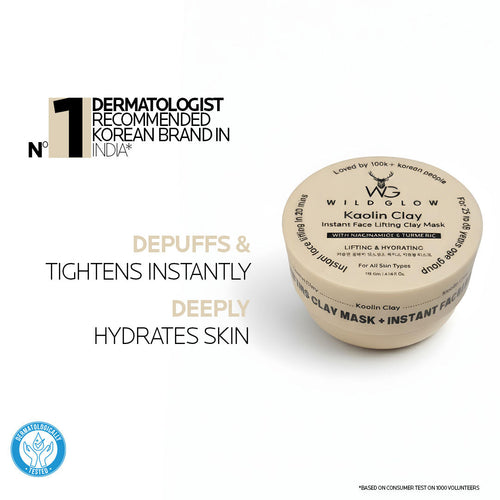 WILDGLOW Instant Facelifting Clay Mask With Niacinamide, Turmeric & Vitamin B3