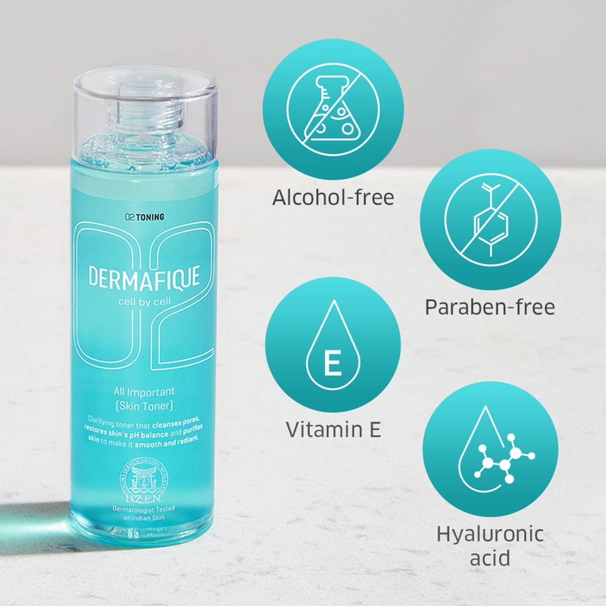 Dermafique All Important Alcohol Free Skin Toner With Vitamin E & Hyaluronic Acid, Sles Free