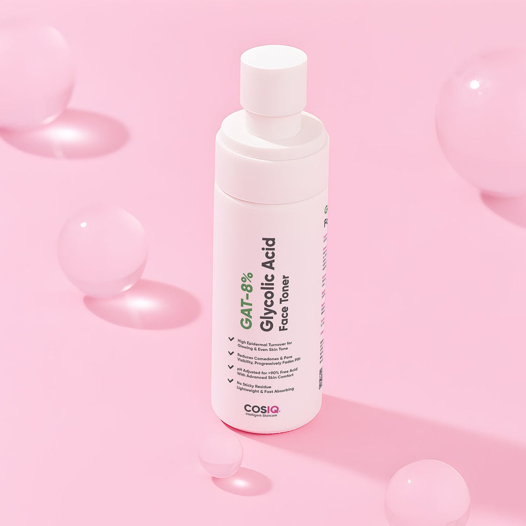 Cos-IQ Gat-8% Glycolic Acid Face Toner for Exfoliates, Glowing & Even Skin Tone All Skin Types