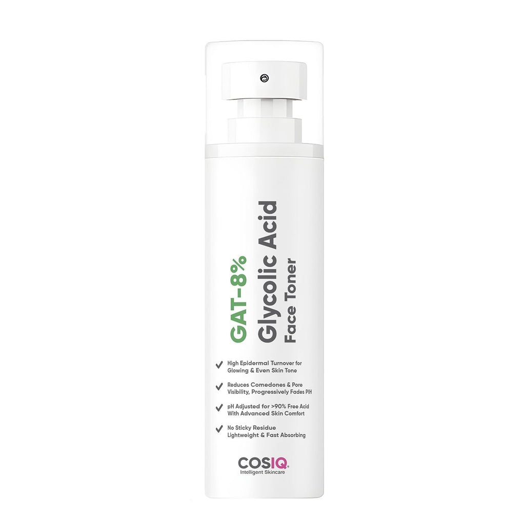 Cos-IQ Gat-8% Glycolic Acid Face Toner for Exfoliates, Glowing & Even Skin Tone All Skin Types