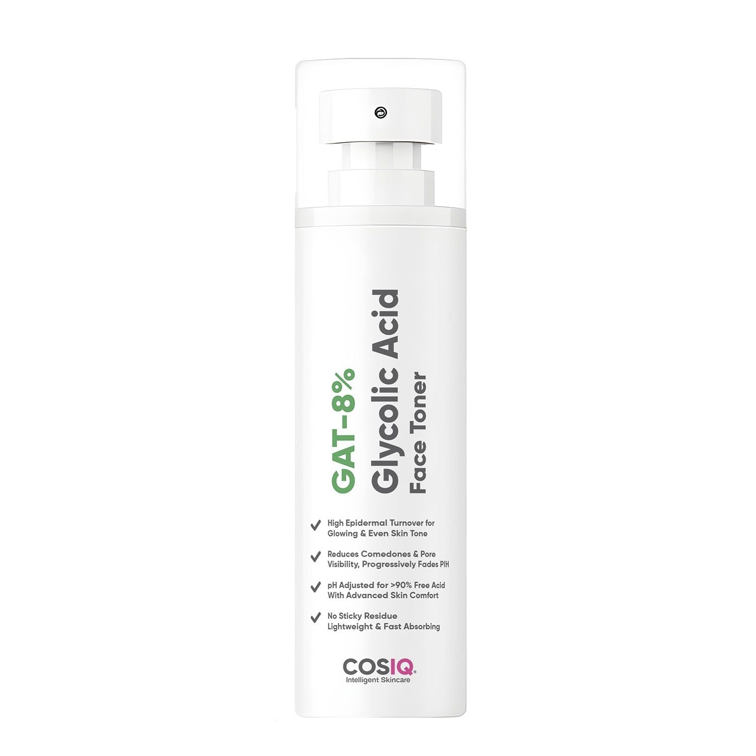 Cos-IQ Gat-8% Glycolic Acid Face Toner for Exfoliates, Glowing & Even Skin Tone All Skin Types