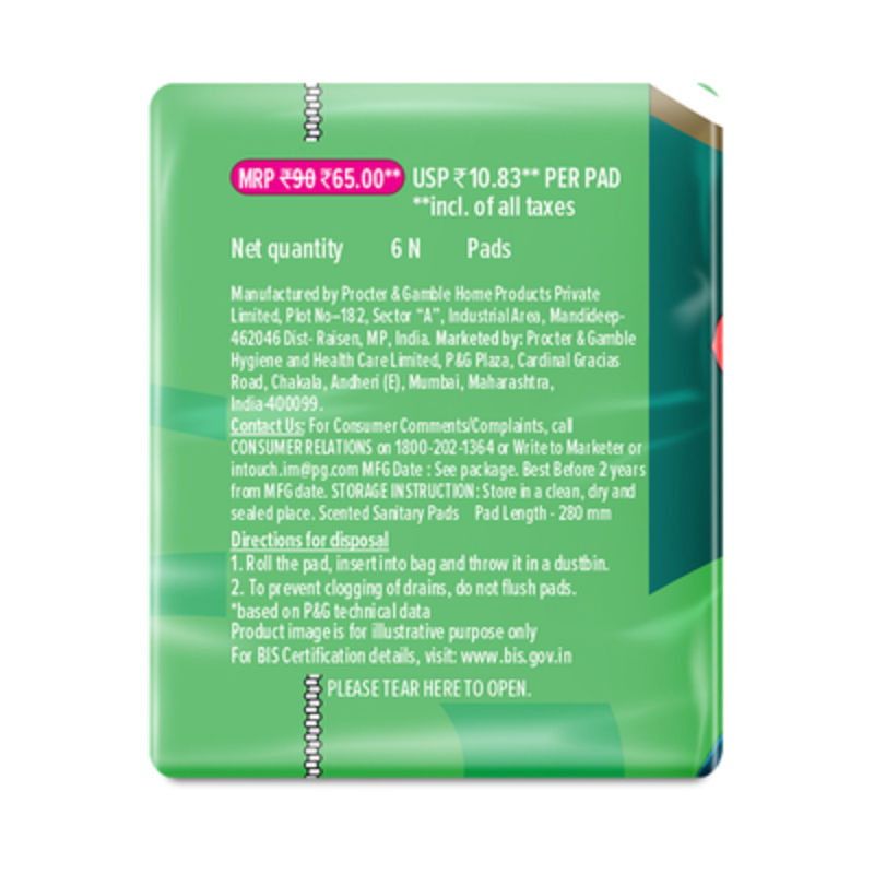 Whisper Ultra Upto No Gap No Leaks Sanitary Pads, 6 XL Pads, For Heavy Flow Protection