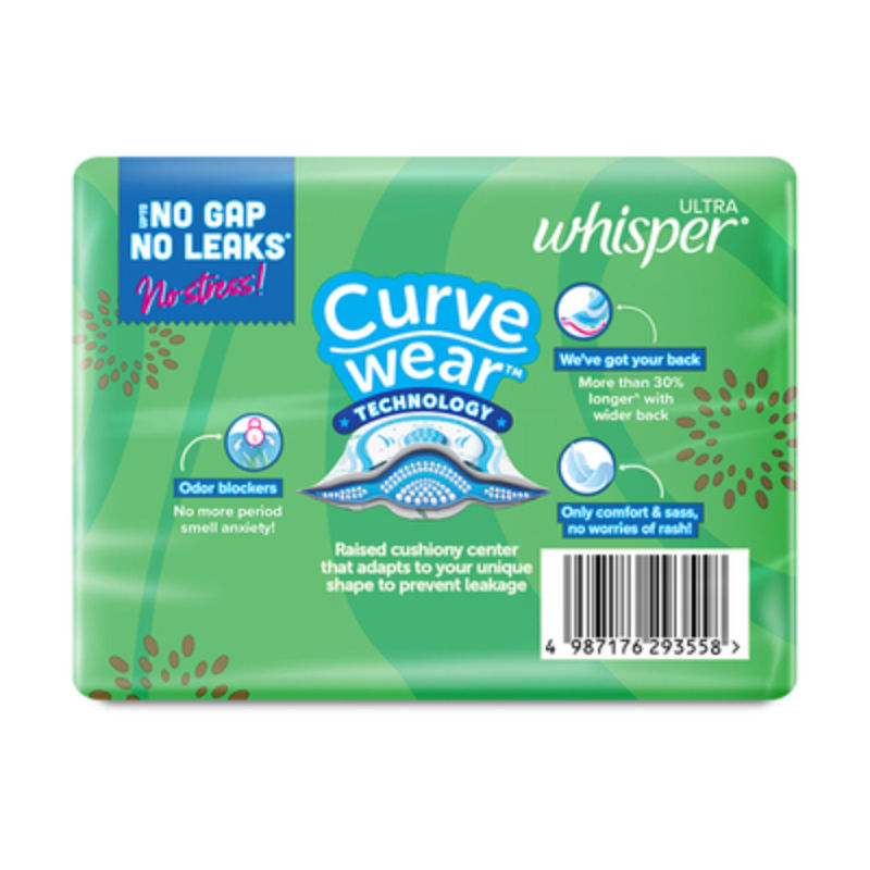 Whisper Ultra Upto No Gap No Leaks Sanitary Pads, 15 XL+ Pads, For Heavy Flow Protection