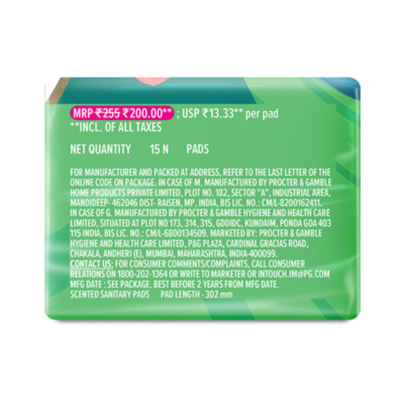 Whisper Ultra Upto No Gap No Leaks Sanitary Pads, 15 XL+ Pads, For Heavy Flow Protection