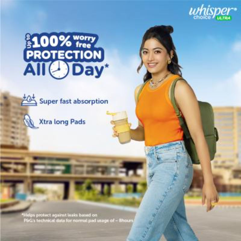 Whisper Choice XL, 6 XL Pads for medium to heavy flow, Gives Up to 100% worry-free protection