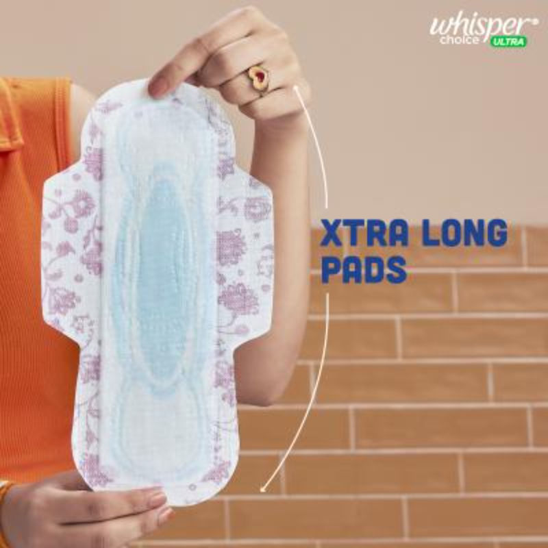 Whisper Choice XL, 6 XL Pads for medium to heavy flow, Gives Up to 100% worry-free protection
